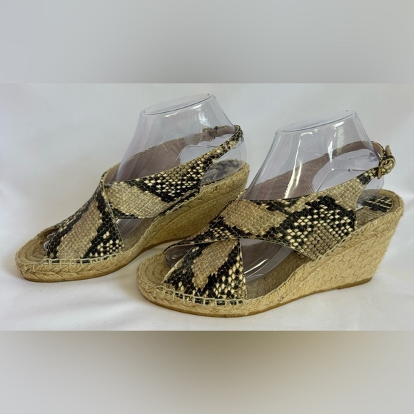 Diane Von Furstenberg Women’s Sylvie Leather Espadrille Wedge Sandals Size 8.5 - Picture 3 of 11